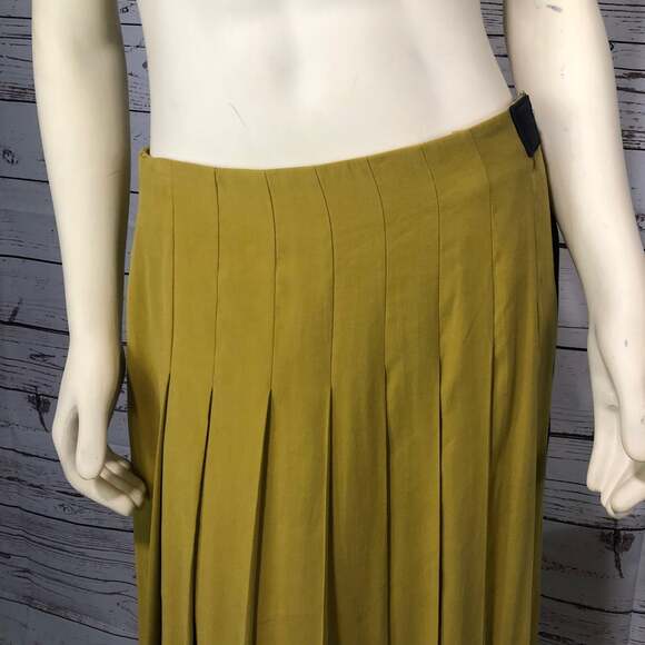 Roman Olive Pleated Wrap Midi High Waisted Skirt with side tie size 8 - Picture 6 of 12